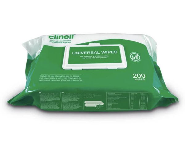 Clinell Wipes CW200 Universal Sanitising Anti-Bacterial x 200